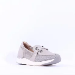 Women Caprice Kaia Mesh Slip On Link Shoe - Grey Combi