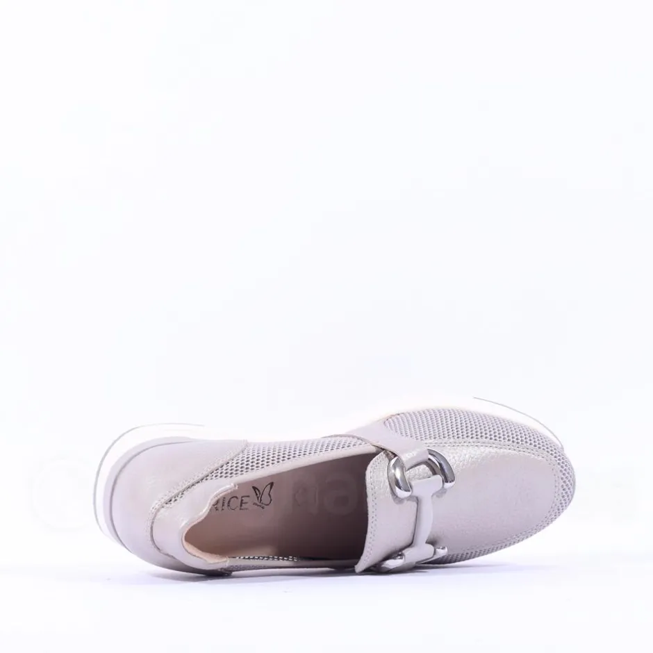 Women Caprice Kaia Mesh Slip On Link Shoe - Grey Combi