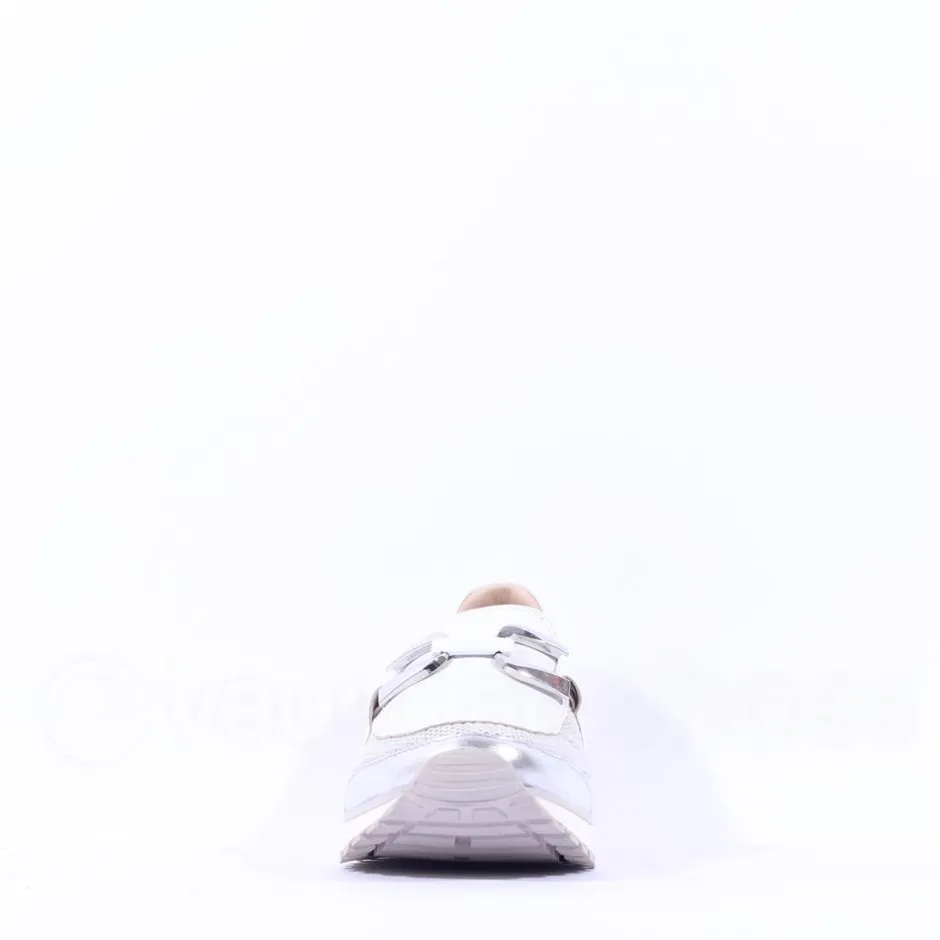 Women Caprice Kaia Slip On Mesh Link - White Silver