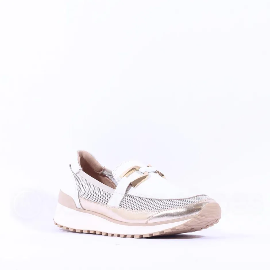 Women Caprice Kaia Slip On Mesh Link - White Gold