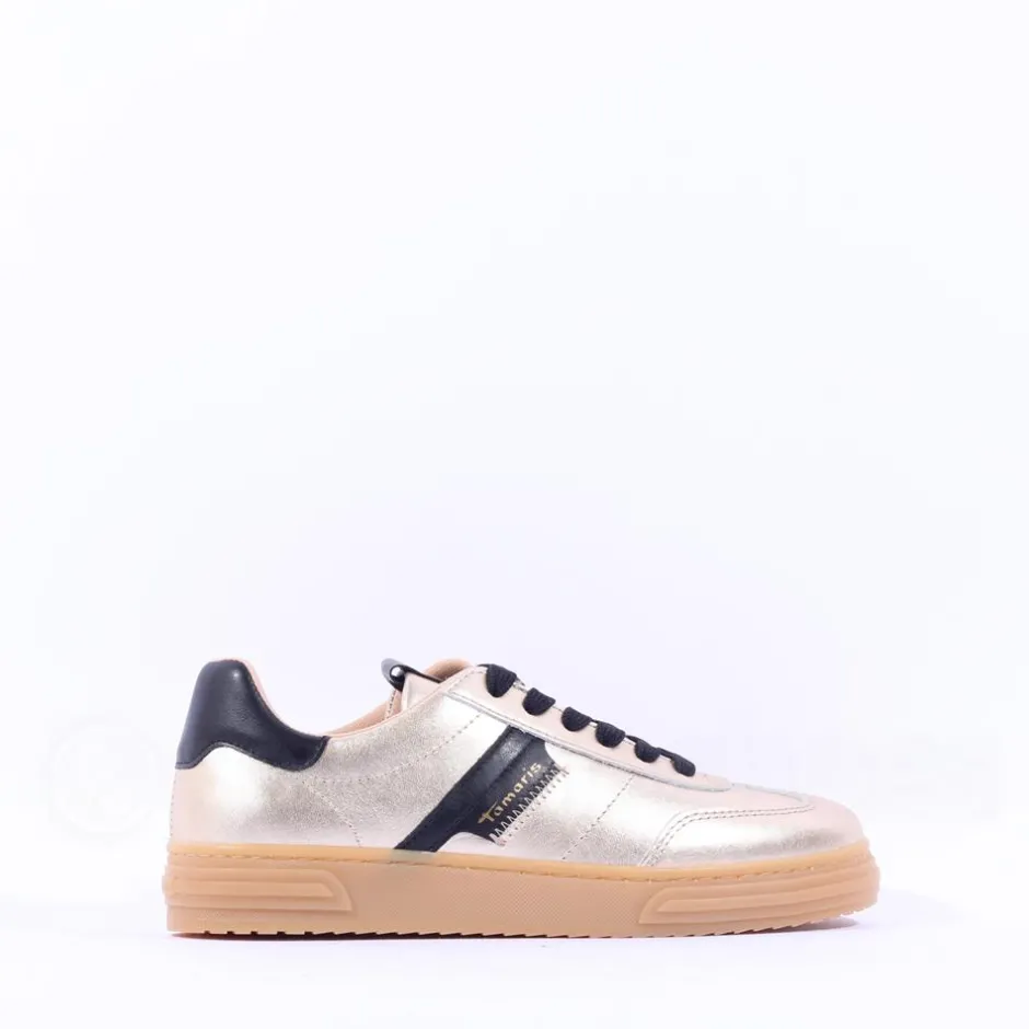 Women Tamaris Kaleo Gumsole Trainer - Light Gold