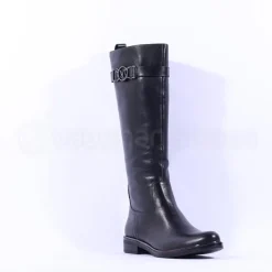 Women Caprice Kania Buckle Long Boot - Black Leather