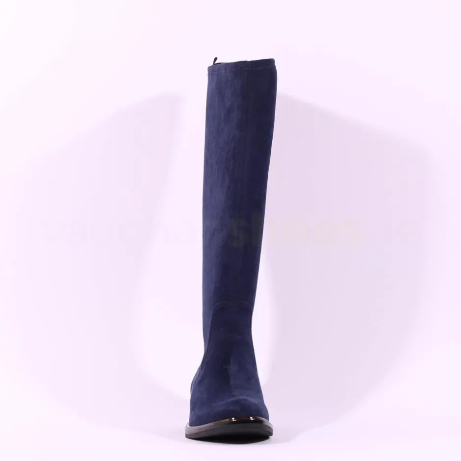 Women Caprice Kania Pull On Stretch Long Boot - Navy Stretch