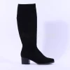 Women Caprice Kania Pullon Blockheel Long Boot - Black Stretch