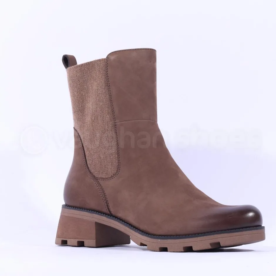 Women Caprice Kania Stretch Gusset Ankle Boot - Taupe Nubuck