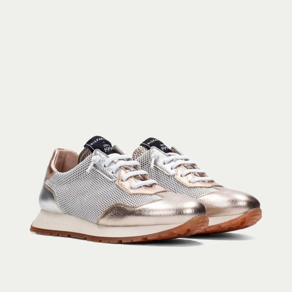 Women Hispanitas Kansas Laced Mesh Trainer - Metallic Combi