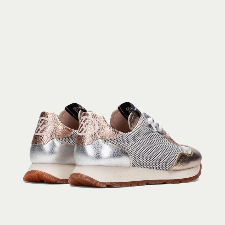 Women Hispanitas Kansas Laced Mesh Trainer - Metallic Combi