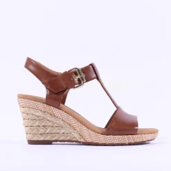 Women Gabor Karen Espadrille Wedge Sandal - Tan Leather