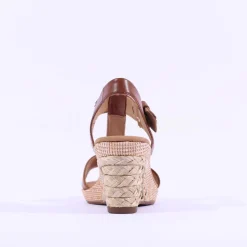 Women Gabor Karen Espadrille Wedge Sandal - Tan Leather