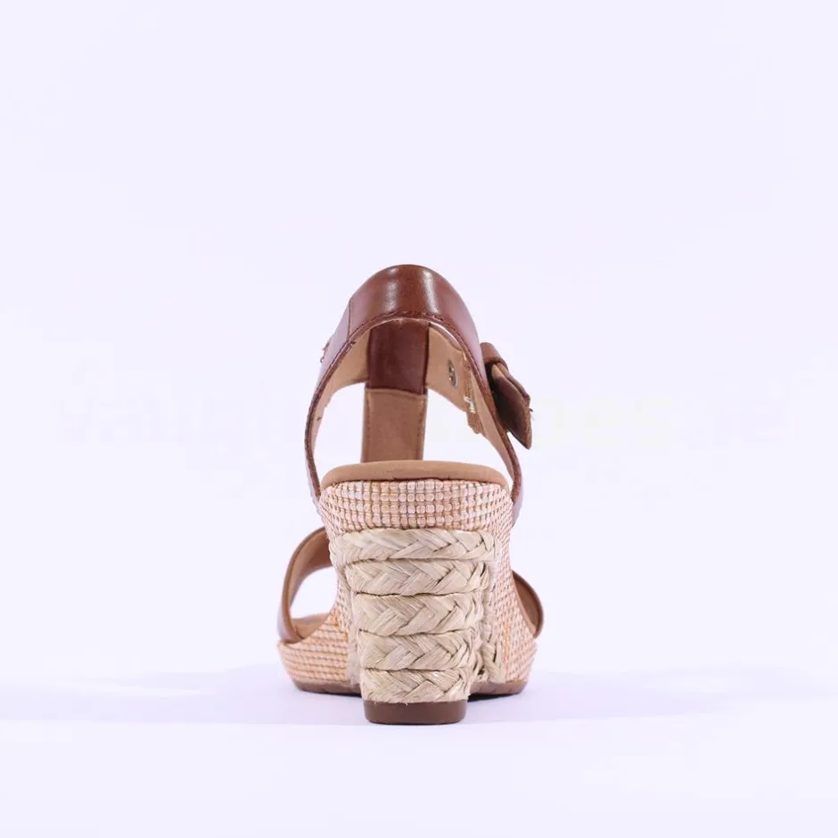 Women Gabor Karen Espadrille Wedge Sandal - Tan Leather