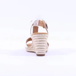 Women Gabor Karen Espadrille Wedge Sandal - White Leather