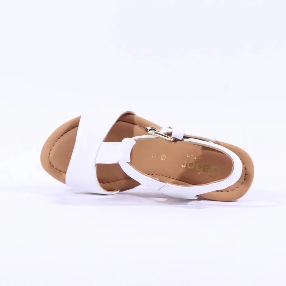 Women Gabor Karen Espadrille Wedge Sandal - White Leather