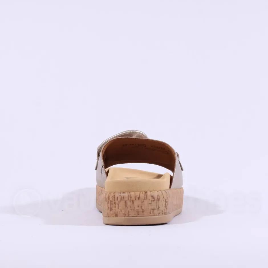 Women Gabor Kay Cork Sole Link Mule - Gold Leather