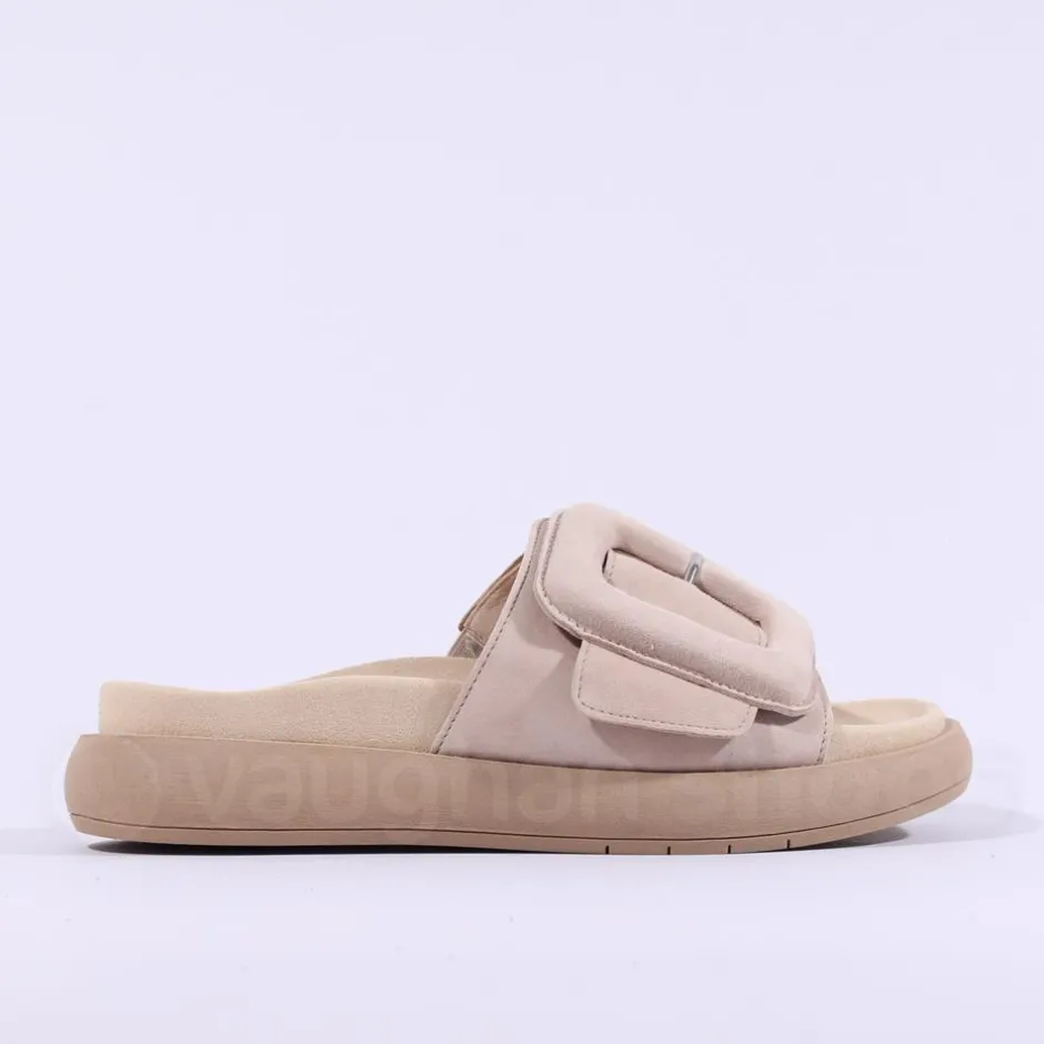 Women Gabor Kay Large Buckle Mule - Beige Suede