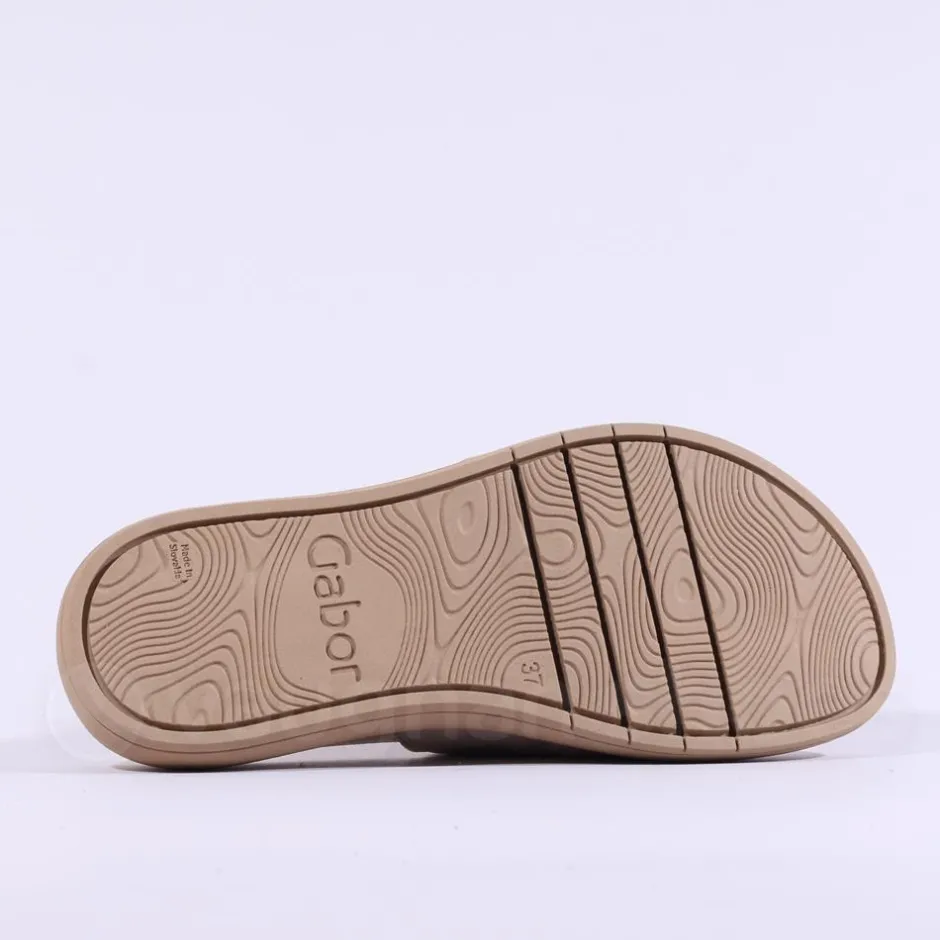 Women Gabor Kay Large Buckle Mule - Beige Suede