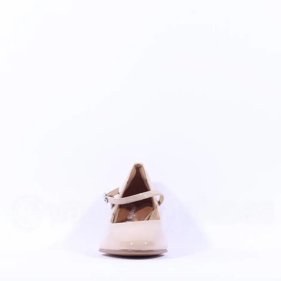 Women Tamaris Keala Block Heel Mary Jane Court - Beige Patent