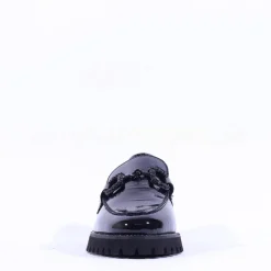 Women Ara Kent 2.0 Chunky Link Loafer - Black Patent