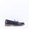 Women Ara Kent Slip On Flat Link Loafer - Navy White