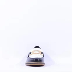 Women Ara Kent Slip On Flat Link Loafer - Navy White