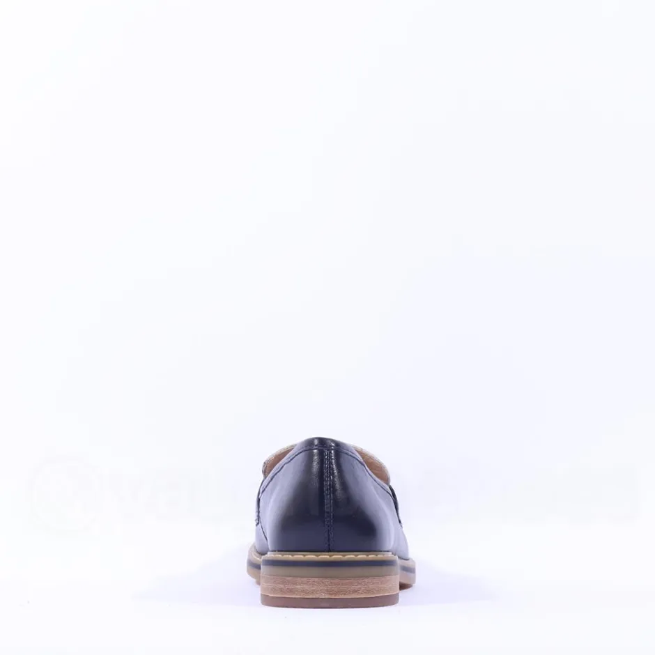Women Ara Kent Slip On Flat Link Loafer - Navy White