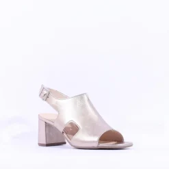 Women Gabor Kerpow Block Heel Covered Sandal - Gold Metallic