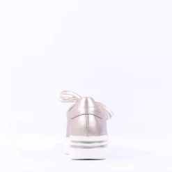Women Gabor Keystone Platform Lace Trainer - Metallic Leather