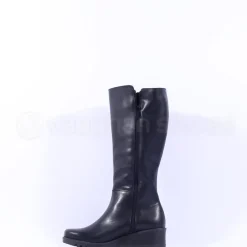 Women Pepe Menargues Knee High Wedge Boot - Black Leather