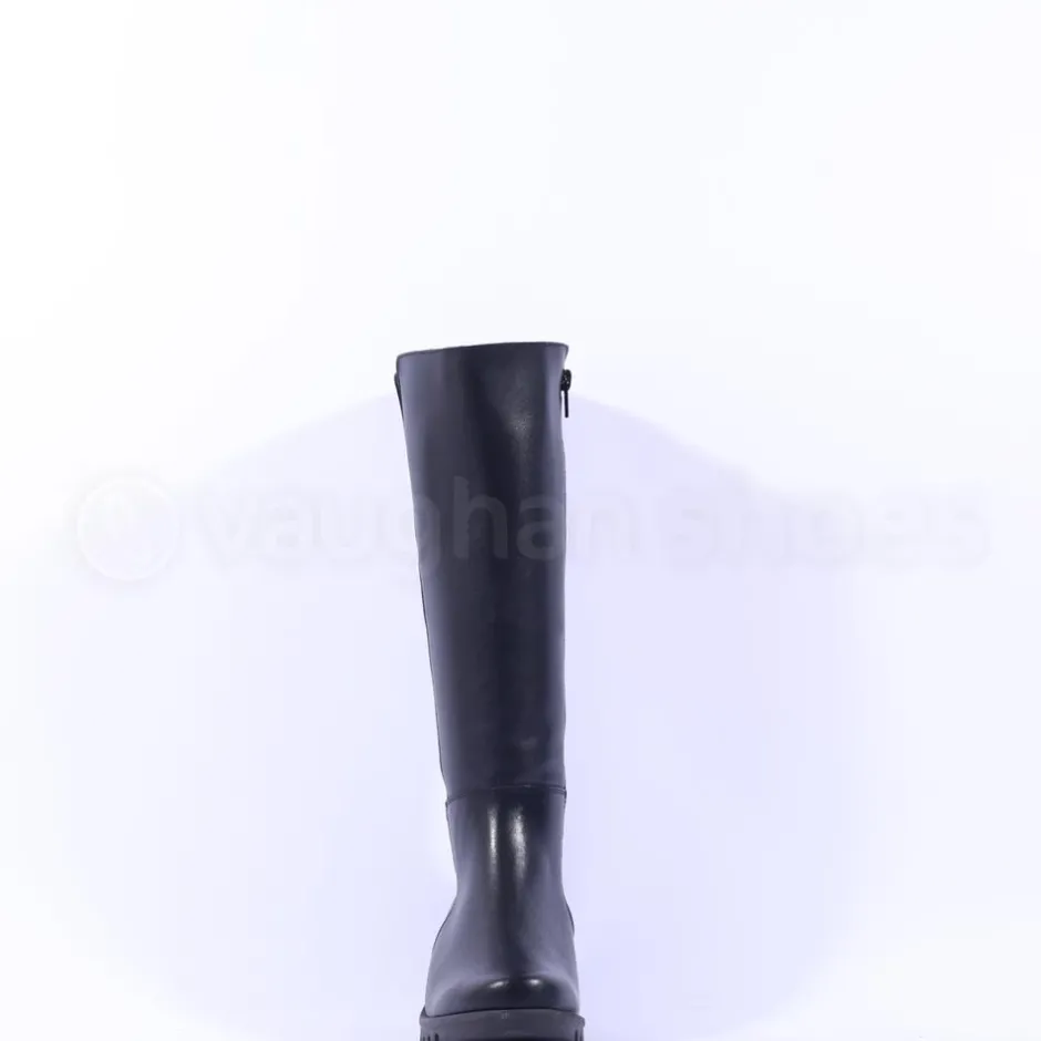 Women Pepe Menargues Knee High Wedge Boot - Black Leather