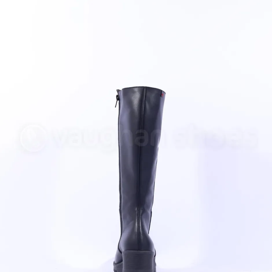 Women Pepe Menargues Knee High Wedge Boot - Black Leather