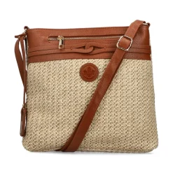 Rieker Knitted Front Zip Crossbody - Beige Tan