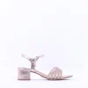 Women Tamaris Koli Strappy Low Block Heel Sand - Rose Gold