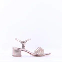 Women Tamaris Koli Strappy Low Block Heel Sand - Rose Gold