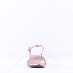 Women Tamaris Koli Strappy Low Block Heel Sand - Rose Gold