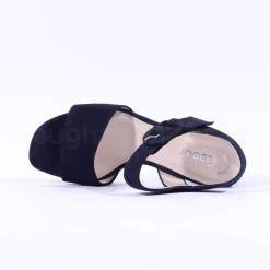 Women Gabor Kooky Block Heel Slingback Sandal - Navy Suede