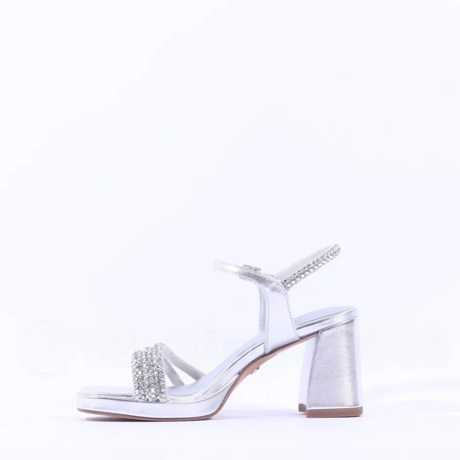 Women Tamaris Koreyoshi Platform Block Sandal - Silver Sparkle