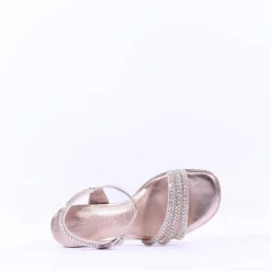 Women Tamaris Koreyoshi Platform Block Sandal - Rose Gold Sparkle