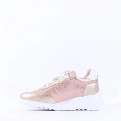 Women Wonders Kyoto Wedge Bungee Lace Trainer - Gold Combination