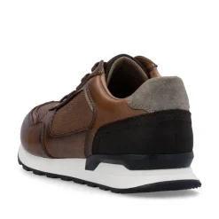 Rieker Men Laced Casual Trainer - Brown Leather