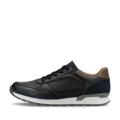 Rieker Men Laced Casual Trainer - Navy Leather