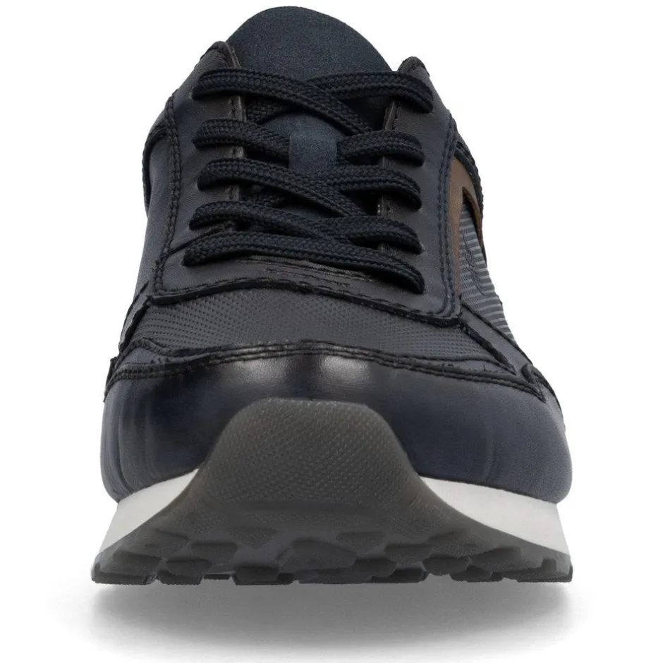 Rieker Men Laced Casual Trainer - Navy Leather