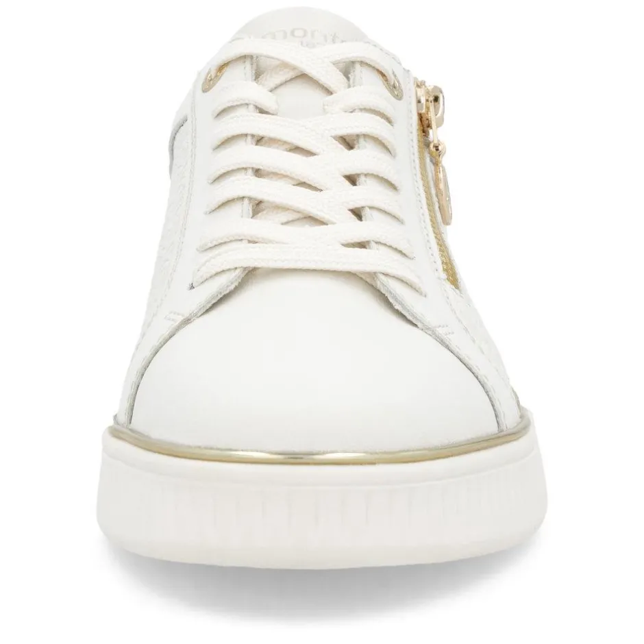 Women Remonte Laced Platform Print Trainer - White Combi