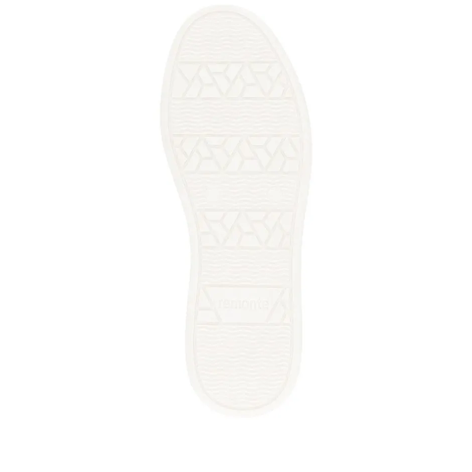 Women Remonte Laced Platform Print Trainer - White Combi