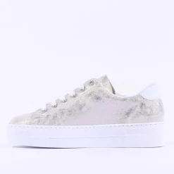 Women Rieker Laced Platform Trainer - Metallic