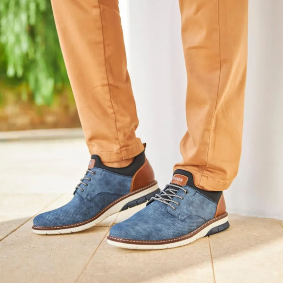 Rieker Men Laced Shoe - Blue