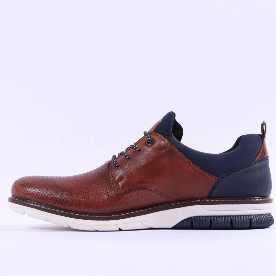 Rieker Men Laced Shoe - Brown Leather