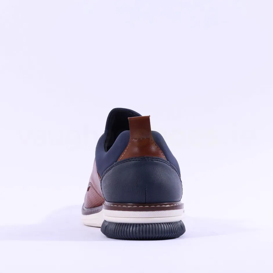 Rieker Men Laced Shoe - Brown Leather
