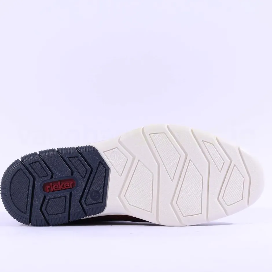 Rieker Men Laced Shoe - Brown Leather