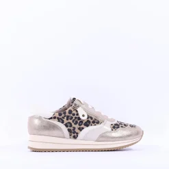 Women Jana Laced Shoe With Side Zip - Leopard Combi