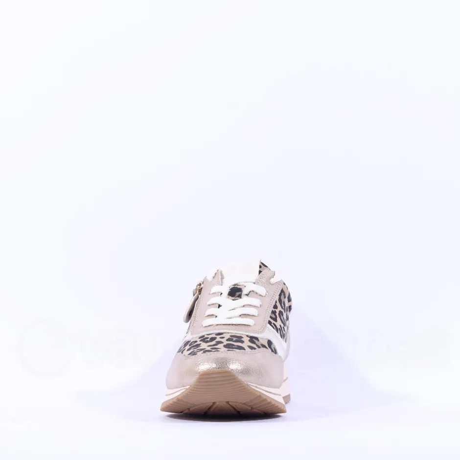 Women Jana Laced Shoe With Side Zip - Leopard Combi