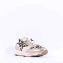 Women Jana Laced Shoe With Side Zip - Leopard Combi